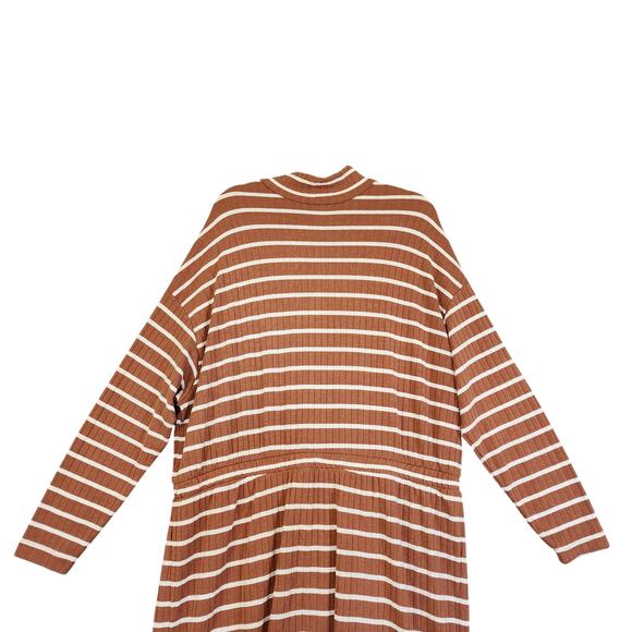Old Navy Womens Long Sleeve Waist Defined Rib Knit Striped Midi Sweater Dress 2X - Picture 6 of 12